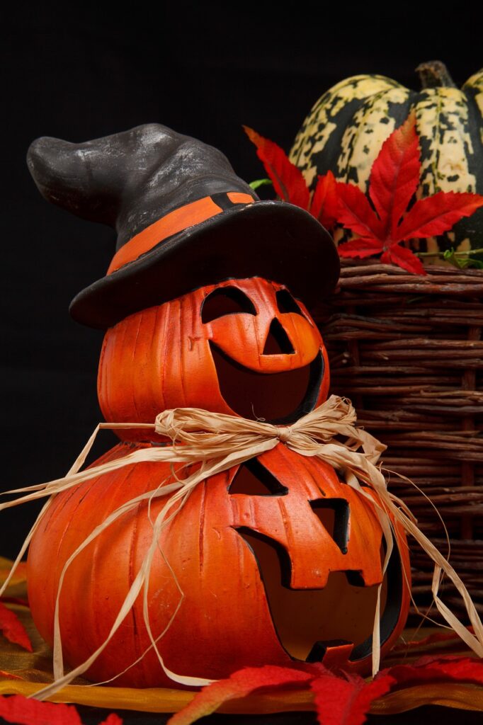 Halloween Pumpkin With A Witch Hat